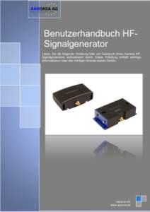 Signal Generator Handbuch