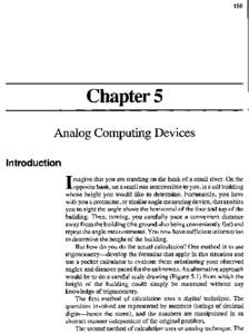 Chapter 5 Analog Computing Devices Introduction I
