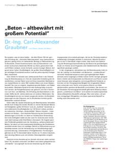 Architektur | Standpunkt Architekt Carl-Alexander Graubner „Beton – altbewährt mit großem Potential“ Dr.-Ing. Carl-Alexander