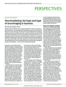 Neuromarketing: the hope and hype of neuroimaging in business