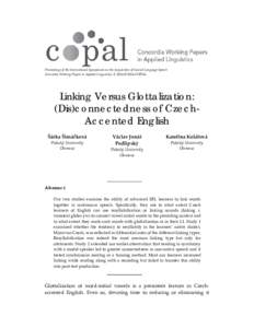   Proceedings of the International Symposium on the Acquisition of Second Language Speech  Concordia Working Papers in Applied Linguistics, 5, 2014 © 2014 COPAL        