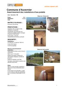 www.opan.ch  Commune d’Auvernier Assainissement des installations d’eau potable Lieu : Auvernier / NE Réservoir d’Auvernier