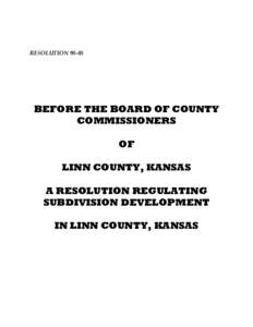 RESOLUTIONBEFORE THE BOARD OF COUNTY COMMISSIONERS OF LINN COUNTY, KANSAS
