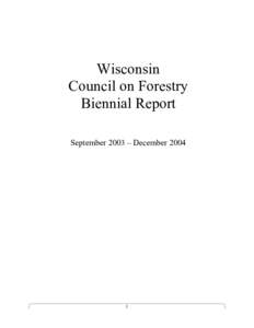 Council  on  Forestry Annual Report