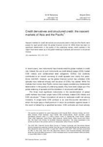 Credit derivatives and structured credit: the nascent markets of Asia and the Pacific - BIS Quarterly Review, part 5, June 2008