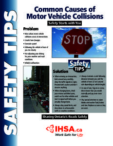 Safety Tips 3: Common Causes of Motor Vehicle Collisions