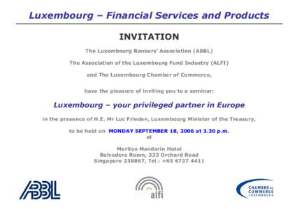 Luxembourg – Investment Fund Seminar