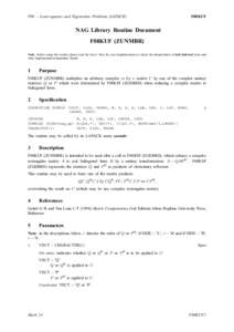 F08 – Least-squares and Eigenvalue Problems (LAPACK)  F08KUF NAG Library Routine Document F08KUF (ZUNMBR)