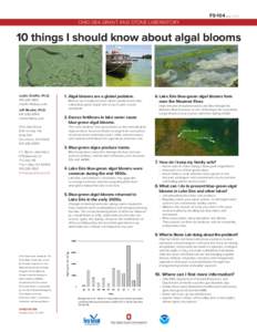 FS-104 (pg. 1 of 1) OHIO SEA GRANT AND STONE LABORATORY 10 things I should know about algal blooms  Justin Chaffin, Ph.D.