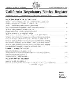 California Regulatory Notice Register 2016, Volume No. 4-Z
