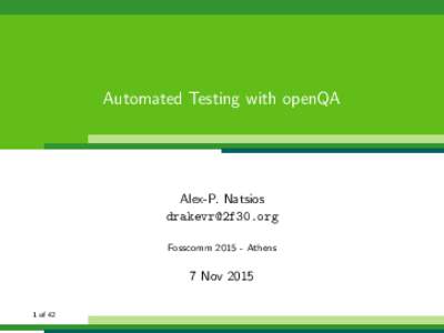 Automated Testing with openQA