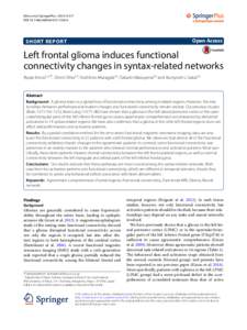 Left frontal glioma induces functional connectivity changes in syntax-related networks