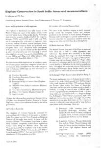 Elephont Conservqtion in South Indio: issues qnd recommendtions R. Sukumar and P.S. Easa Contributing authors: Surendra Varma, Arun Venkataraman, N. Baskaran, N.  Sivaganesan