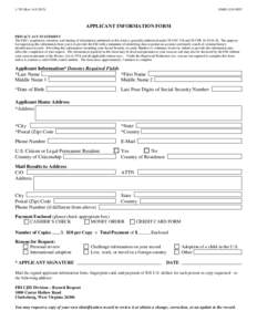 RevOMBAPPLICANT INFORMATION FORM PRIVACY ACT STATEMENT