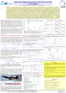 Study of the Brightest Fermi Flares of PKS 1222+216: Role of Jet Dynamics Pankaj Kushwaha1, K. P. Singh1 & S. Sahayanathan2 Abstract :