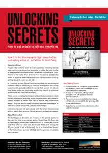 Unlocking  Follow up to best seller - Lie Catcher Secrets