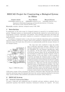 Genome Informatics 12: 284–BIOCAD Project for Constructing a Biological System in Silico