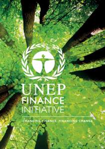 CHANGING FINANCE, FINANCING CHANGE Partner Logo W H AT I S U N E P F I ? The United Nations Environment Programme Finance Initiative (UNEP FI) is a unique partnership between the UN and a global