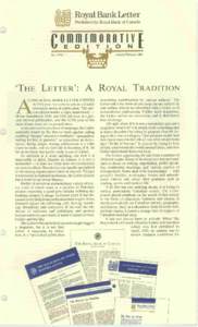 RoyalBankLetter Published by Royal Bank of Canada ’THE  LETTER’: