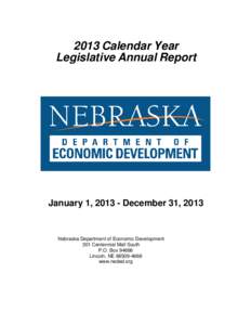2013 Calendar Year DED Legislative Annual Report