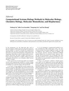 Computational Systems Biology Methods in Molecular Biology, Chemistry Biology, Molecular Biomedicine, and Biopharmacy