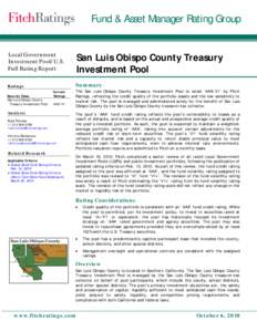 San Luis Obispo County Treasury Investment Pool