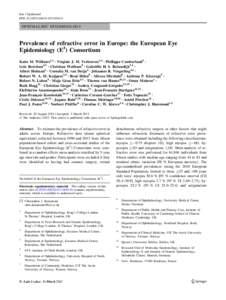 Eur J Epidemiol DOIs10654OPHTHALMIC EPIDEMIOLOGY  Prevalence of refractive error in Europe: the European Eye