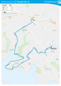 S111 (afternoon)  School bus route map Legend  North