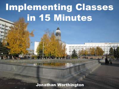 Implementing Classes in 15 Minutes Jonathan Worthington  Reflection