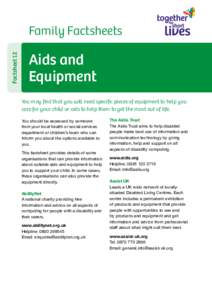 Factsheet 12  Family Factsheets Aids and Equipment