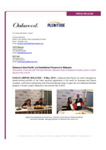Microsoft Word - Press Release_Oakwood Asia Pacific Establishes Presence in Malaysia_published