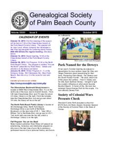 Genealogical Society of Palm Beach County Volume XXXII Issue 9