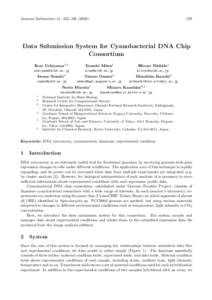 Genome Informatics 11: 235–Data Submission System for Cyanobacterial DNA Chip Consortium