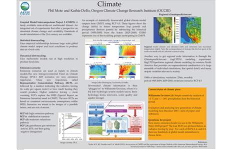 Climate Phil Mote and Kathie Dello, Oregon Climate Change Research Institute (OCCRI) Regional climateprediction.net : Coupled Model Intercomparison Project 5 (CMIP5): A
