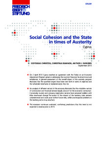 Social cohesion and the state in times of austerity : Cyprus