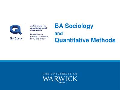 BA Sociology and Quantitative Methods  Shortage of skills