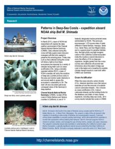 Research  g Patterns in Deep-Sea Corals – expedition aboard NOAA ship Bell M. Shimada