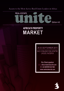 Access to the Most Active Real Estate Leaders in Africa  EditionSEPTEMBER 2015