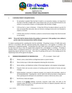 Print Form  Application for GRADING PERMIT REQUIREMENTS I.