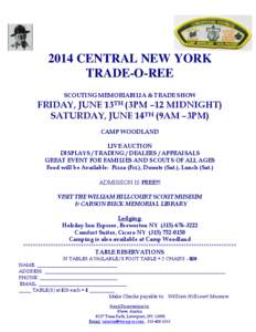 2014 CENTRAL NEW YORK TRADE-O-REE SCOUTING MEMORIABILIA & TRADE SHOW
