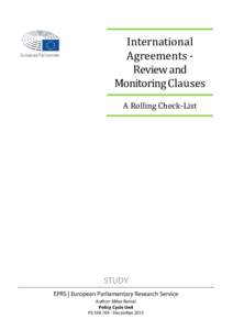 International Agreements Review and Monitoring Clauses A Rolling Check-List  STUDY