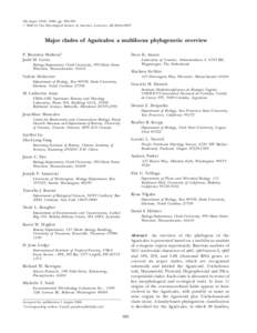 Mycologia, 98(6), 2006, pp. 982–995. # 2006 by The Mycological Society of America, Lawrence, KSMajor clades of Agaricales: a multilocus phylogenetic overview P. Brandon Matheny1 Judd M. Curtis