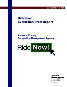 September[removed]RideNow! Evaluation Draft Report  Alameda County