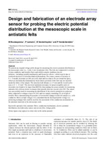Measurement Science and Technology Meas. Sci. Technol[removed][removed]9pp) doi:[removed][removed]Design and fabrication of an electrode array