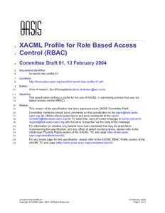 3  XACML Profile for Role Based Access Control (RBAC)  4