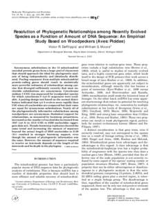 Molecular Phylogenetics and Evolution Vol. 16, No. 1, July, pp. 143–160, 2000 doi:mpev, available online at http://www.idealibrary.com on Resolution of Phylogenetic Relationships among Recently Evolve