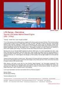 Damon Olsen  LPA Series - Sterndrive Yanmar LPA Series Marine Diesel Engine315hp)
