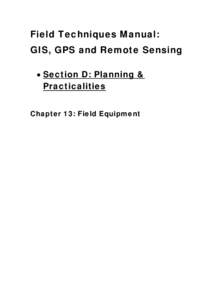 RGS Field Techniques: GISci Manual