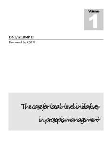 Volume  1 DMI/ALRMP II  Prepared by CSDI