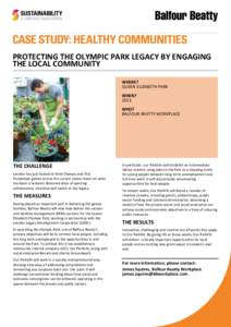 Protecting the Olympic Park legacy by engaging the local community